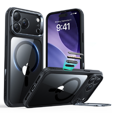 iPhone 17 Pro ESR Classic Hybrid HaloLock Kickstand - Átlátszó Fekete tok
