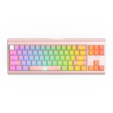 Gaming Keyboard Havit (KB896L) - USB-C, RGB világítással, 71 gomb, 1.2m, 350mA, 5V - Rózsaszín