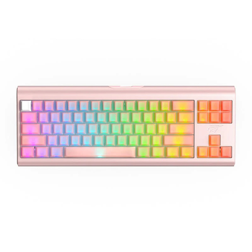 Gaming Keyboard Havit (KB896L) - USB-C, RGB világítással, 71 gomb, 1.2m, 350mA, 5V - Rózsaszín