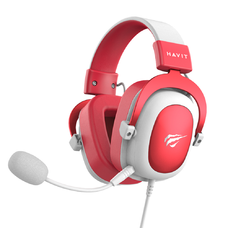 Gaming fejhallgató Havit H2002d - Levehető mikrofon, 53mm hangszóró, kompatibilis PS4/XBOX-szal, 3.5mm jack, 2m - Piros