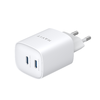 Wall Charger Havit UC45W EU - GaN, 2 x Type-C, PD45W, ABS, PC - Fehér - 0. kép
