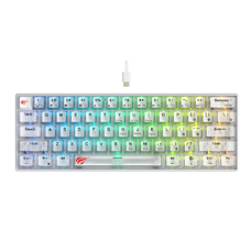 Gaming Keyboard Havit (KB903L) - USB-C, RGB világítással, 1.8m, 200mA - Átlátszó fehér