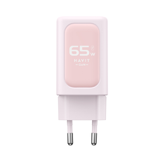 Havit - Fali töltő (UC260 EU) - 2x USB-C, USB, 65W - Rózsaszín