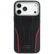 iPhone 17 Pro Audi R8 Eredeti Bőr MagSafe tok fekete-piros
