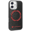 iPhone 17 Audi RSQ Carbon Fiber Sport Piros Kör MagSafe tok fekete - 0. kép