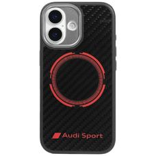 iPhone 17 Audi RSQ Carbon Fiber Sport Piros Kör MagSafe tok fekete