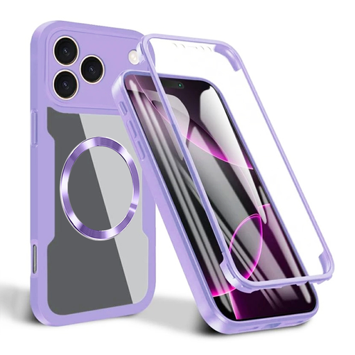 iPhone 17 Pro Lila Techsuit - ColorVerse 360 MagSafe Series + Képernyővédő tok