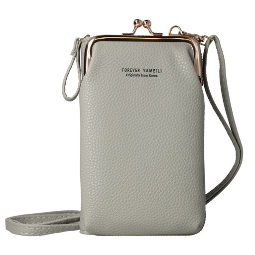 Kötött táska telefonhoz dizájn 2 szürke