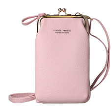 Kötött táska telefonhoz 2-es dizájn világos rózsaszín