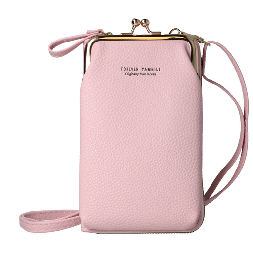 Kötött táska telefonhoz 2-es dizájn világos rózsaszín