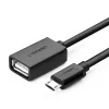 Ugreen USB (aljzat) - micro USB (csatlakozóvég) OTG kábel adapter 12cm USB 2.0 480Mbps fekete (US133 10396) - 0. kép