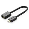 Ugreen HDMI (aljzat) - mini HDMI (csatlakozó) kábel adapter 4K 60Hz Ethernet HEC ARC 32 csatornás audio  22cm fekete (20137) - 1. kép