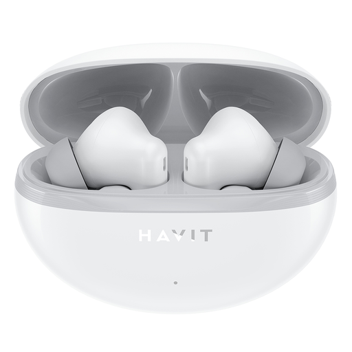 Havit - Vezeték nélküli fülhallgató (TW986) - Fülbe helyezhető, Bluetooth 5.4, mikrofonnal, TWS, ENC, Type-C, 400mAh - Fehér