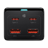 Baseus - AMERIKAI DUGÓVAL Fali töltő/hosszabbító (PSZM000201) - 2 x AC, 2 x USB, 2 x Type-C, 100W kábellel Type-C - Fekete - 2. kép