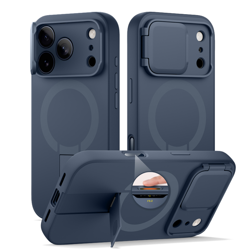 iPhone 17 Pro Max Suritch MagSafe ütésálló tok kihajtható állvánnyal és kameravédővel kék iPhone 17 Pro Max Suritch MagSafe ütésálló tok kihajtható állvánnyal és kameravédővel kék