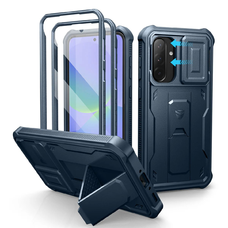 Samsung Galaxy A36 Dexnor 360 ütésálló tok kihajtható állvánnyal és kameravédővel kék