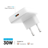 Falitöltő Fixed (FIXCG30S-C-WH) - Slim Design, Type-C, GaN, Power Delivery 3.0, 30W - Fehér - 1. kép