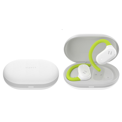 Havit OWS915 - Vezeték nélküli fülhallgató mikrofonnal, Bluetooth 5.4, TWS, ENC, IPX5, USB-C, 1000mAh, Havit Life App - Fehér