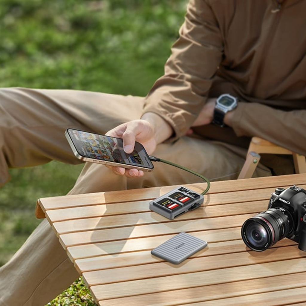 USB-C Kártyaolvasó Ugreen CM868 2xSD 1xTF 170Mbps (Szürke), - 7