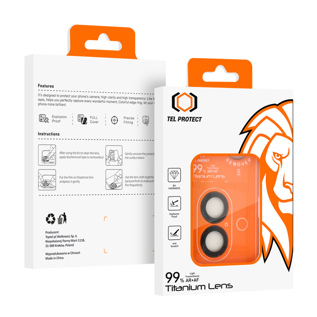  iPhone 17 Fekete Teleszkópos üveg Protect Titanium lencsevédő 99% AR a kamerára (2 darab lencse) üvegfólia - 12