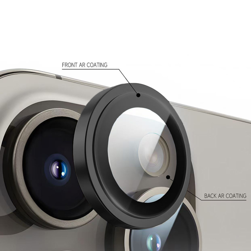  iPhone 17 Fekete Teleszkópos üveg Protect Titanium lencsevédő 99% AR a kamerára (2 darab lencse) üvegfólia - 8