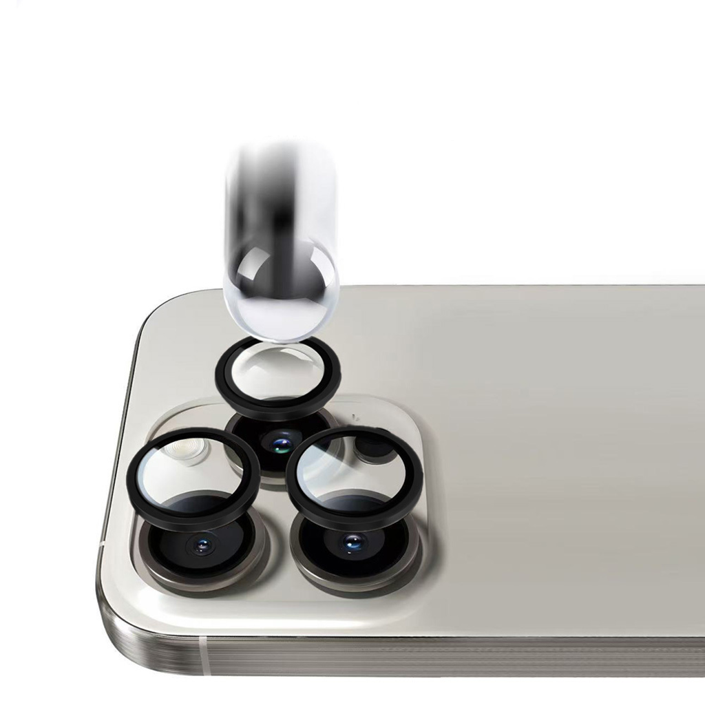  iPhone 17 Fekete Teleszkópos üveg Protect Titanium lencsevédő 99% AR a kamerára (2 darab lencse) üvegfólia - 9