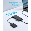 USB-C Hub Anker, 1 x USB-A 3.0 - 2 x USB-A - 3 x USB-C - 2 x HDMI - 1 x RJ45 - 1 x SD, Fekete A83A2G11 - 4. kép