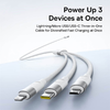 USB-A - Lightning / microUSB / USB-C kábel Baseus StarSpeed, 100W, 5A, 1,5m, Fehér P10319900211-00 - 1. kép