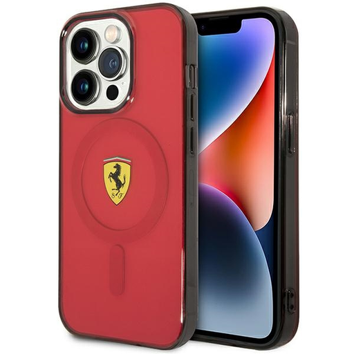 iPhone 14 Pro kemény tok Ferrari Translucent Magsafe piros iPhone 14 Pro kemény tok Ferrari Translucent Magsafe piros