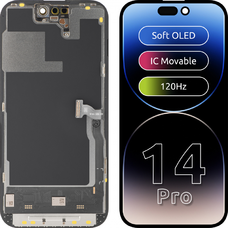 LCD Kijelző Modul MP Apple iPhone 14 Pro-hoz, Soft OLED FHD 120Hz IC Áthelyezhető Verzió, Utángyártott, Fekete