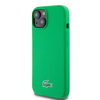  iPhone 15 Zöld Lacoste Liquid Szilikon Mikroszálas Croc Logó MagSafe tok - 0. kép
