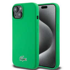  iPhone 15 Zöld Lacoste Liquid Szilikon Mikroszálas Croc Logó MagSafe tok
