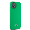  iPhone 15 Zöld Lacoste Liquid Szilikon Mikroszálas Croc Logó MagSafe tok - 2. kép
