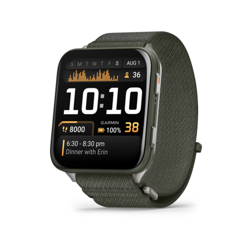 GARMIN Venu X1 moss titanium, moss comfortfit nylon band