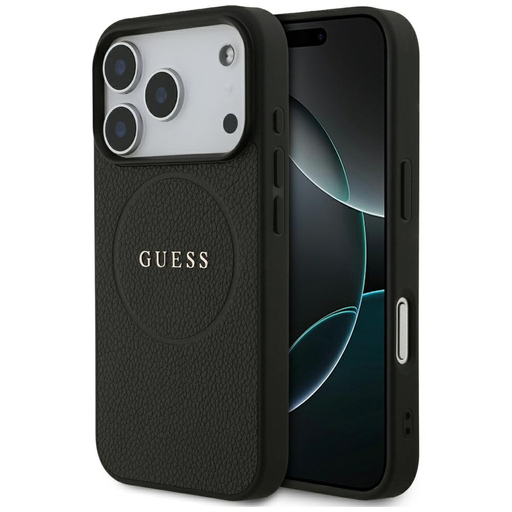 iPhone 17 Pro Guess Grained Ring MagSafe tok fekete iPhone 17 Pro Guess Grained Ring MagSafe tok fekete