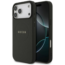 iPhone 17 Pro Max Guess Grained Ring MagSafe tok fekete