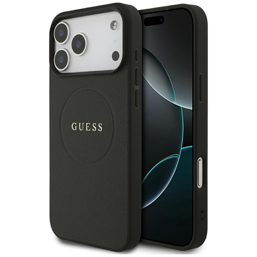 iPhone 17 Pro Max Guess Grained Ring MagSafe tok fekete iPhone 17 Pro Max Guess Grained Ring MagSafe tok fekete