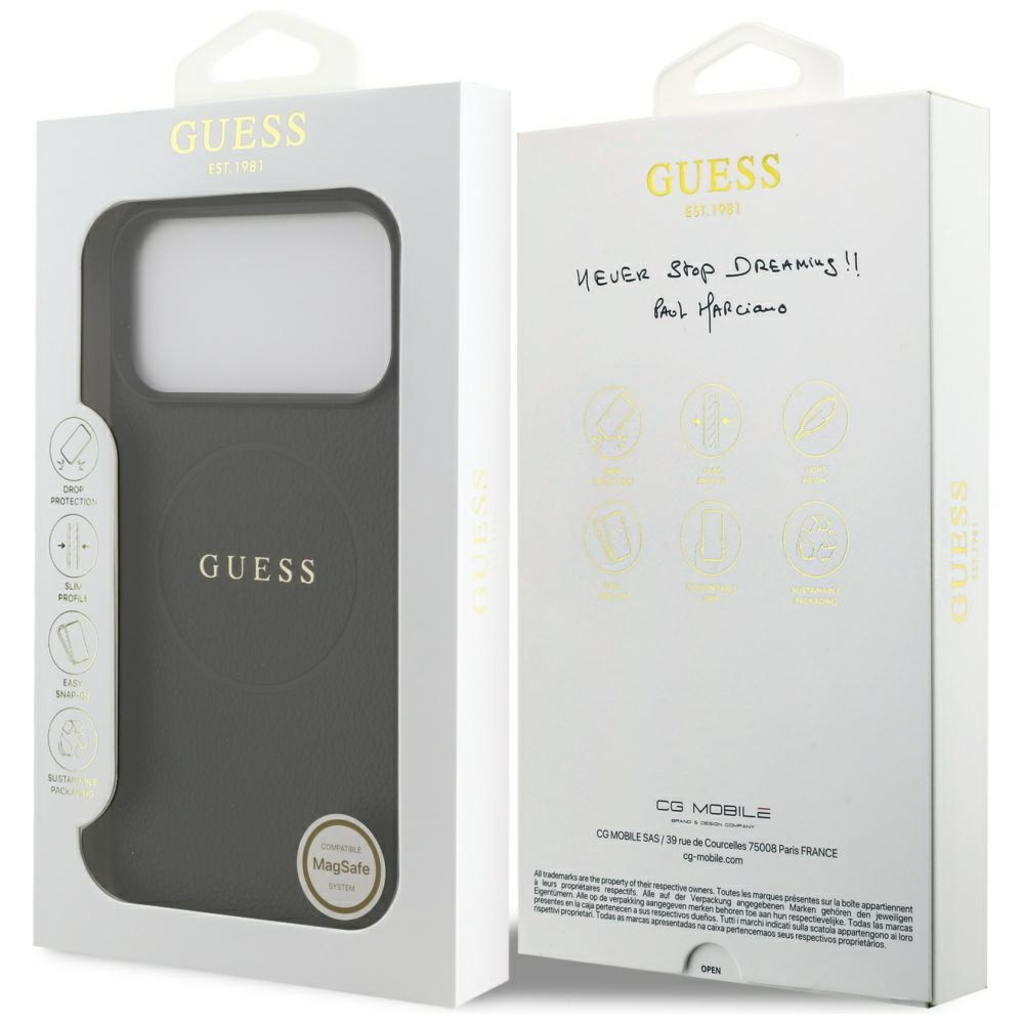 iPhone 17 Pro Max Guess Grained Ring MagSafe tok fekete - 8