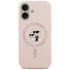 iPhone 17 Karl Lagerfeld szilikon tok Karl&Choupette gyűrű MagSafe rózsaszín tok - 1. kép