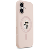 iPhone 17 Karl Lagerfeld szilikon tok Karl&Choupette gyűrű MagSafe rózsaszín tok - 2. kép