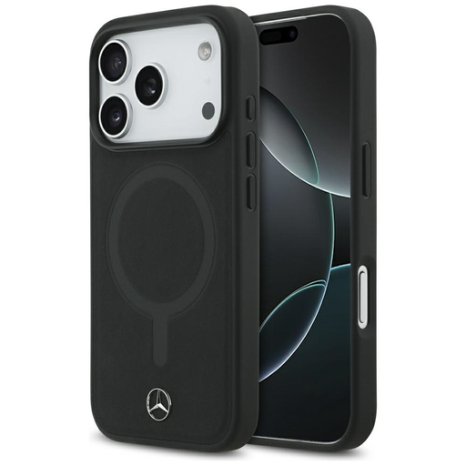 iPhone 17 Pro Mercedes Plain Smooth bőrtok MagSafe fekete tok iPhone 17 Pro Mercedes Plain Smooth bőrtok MagSafe fekete tok