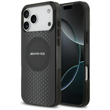 iPhone 17 Pro Max AMG Dupla Rétegű Átlátszó Grafikus MagSafe tok fekete