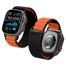 Apple Watch 6 / 7 / 8 / 9 / 10 / Se / Ultra 1 / 2 (44 / 45 / 46 / 49 mm) Spigen Wbf1 szíj fekete/narancs