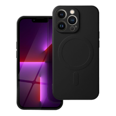 iPhone 17 Air tok, szilikon mágneses tok (nagy lyuk) fekete