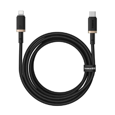 Baseus - Dura Series Adatkábel (P10377800U01-02) - Type-C - Lightning, Gyors töltés, PD 20W, Nylon, 2m - Arany / Fekete