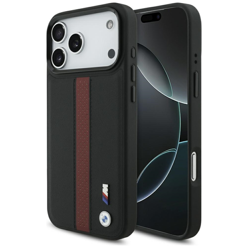 iPhone 17 Pro Max BMW M Perforált Csíkos Logó MagSafe tok piros iPhone 17 Pro Max BMW M Perforált Csíkos Logó MagSafe tok piros