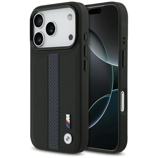 iPhone 17 Pro BMW M Perforált Csíkos Logós MagSafe tok kék iPhone 17 Pro BMW M Perforált Csíkos Logós MagSafe tok kék