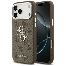 iPhone 17 Pro Max Guess 4G Big 4G Classic Logo barna ezüst tok