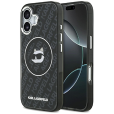 iPhone 17 Karl Lagerfeld IML Choupette Head Logo MagSafe fekete tok