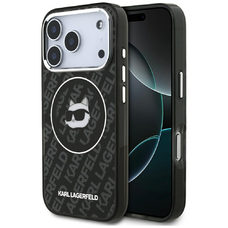 iPhone 17 Pro Karl Lagerfeld IML Choupette Head Logo MagSafe fekete tok